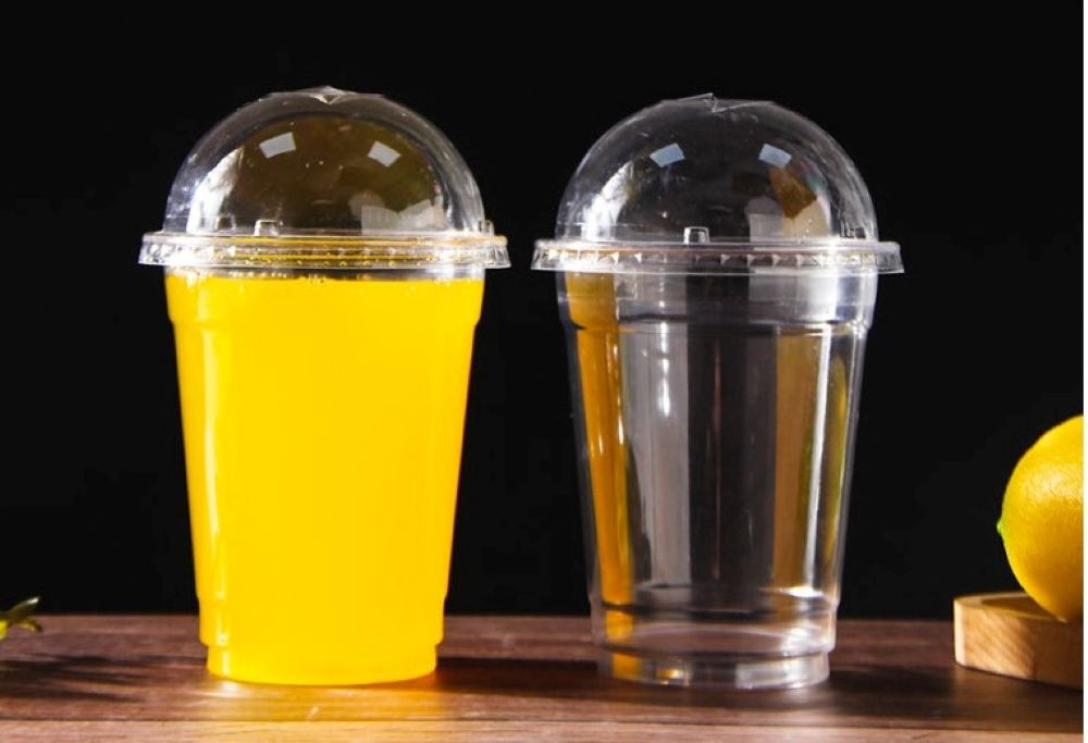 Disposable 16oz (450ml)  Plastic Cup With Dome Cover/lid