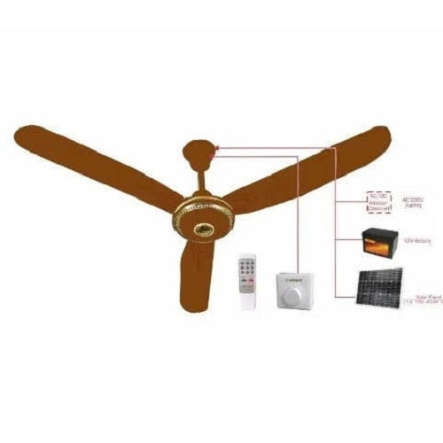 56" AC/DC Ceiling Fan With Remote - Brown