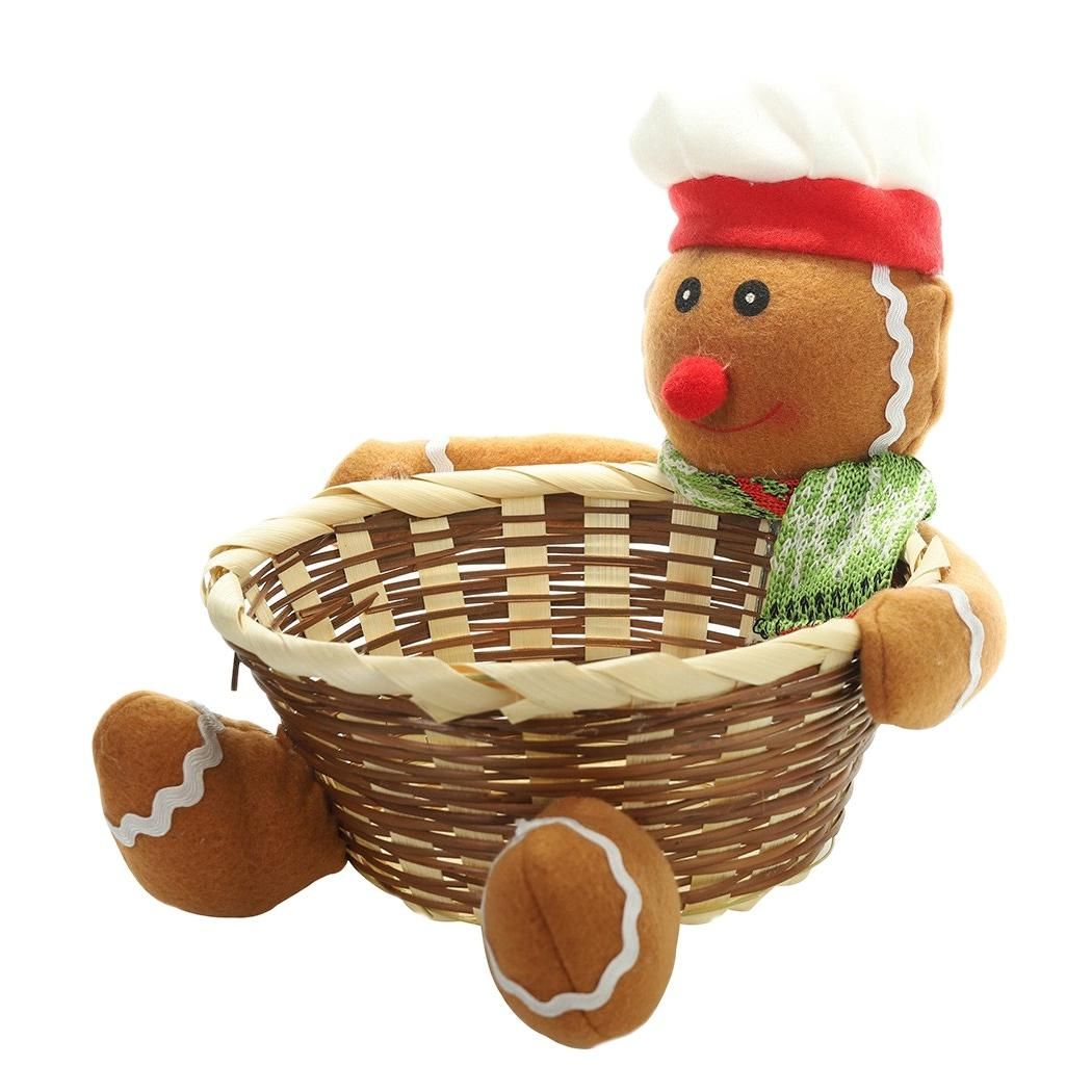 Christmas Candy Basket Storage Container Decoration Santa