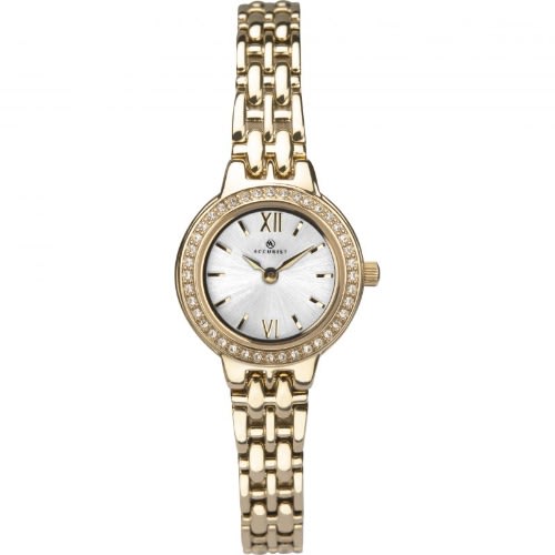 8283 Ladies Gold Plated Stone Set Gilt Bracelet Watch