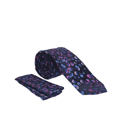 Vissioni Black Printed Paisley  Tie