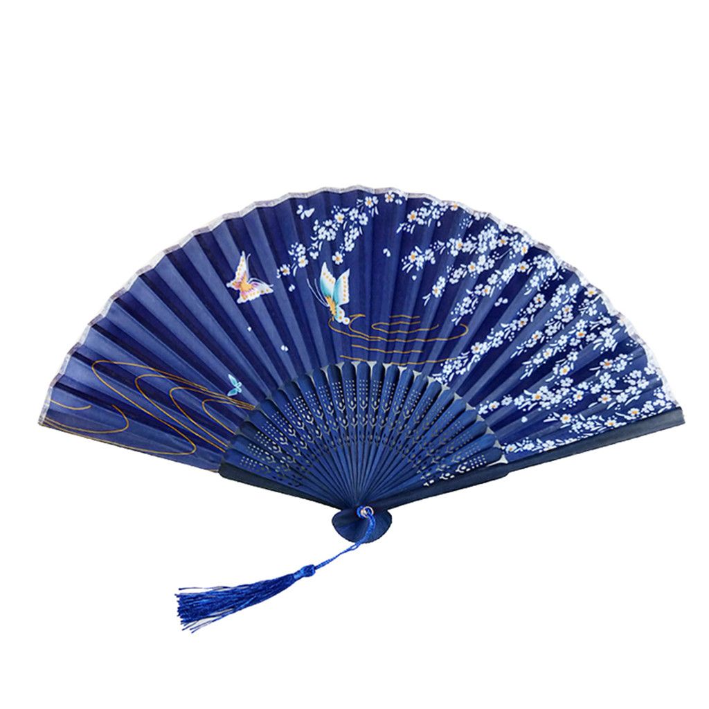 Folding Antique Fan Japanese Waaiers Hand Bamboo Bambu Main Fan Vintage Chinese Wedding Fold Gift Fans Eventail Children A