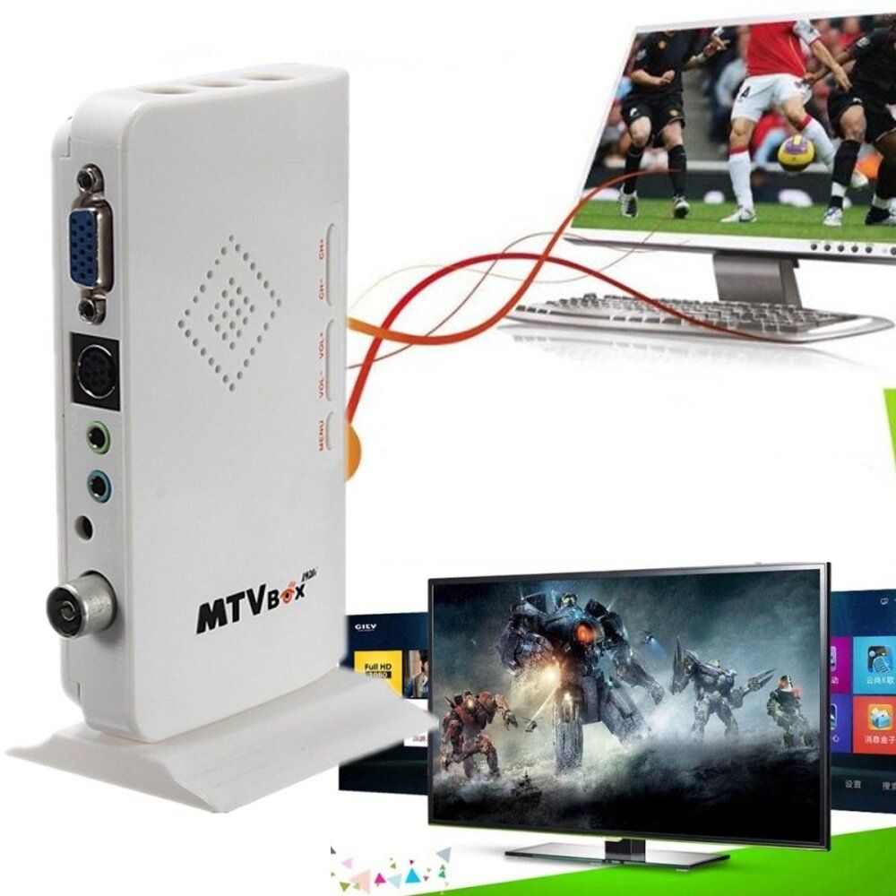 LCD VGA External TV PC BOX Digital Program Receiver Tuner HDTV HD 1080P+Speaker