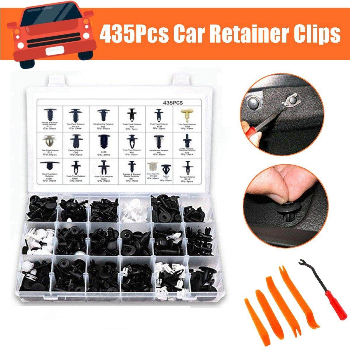 435PCS Car Retainer Clips Kit Door Push Panel Bumper Screws Fasteners Rivets Set