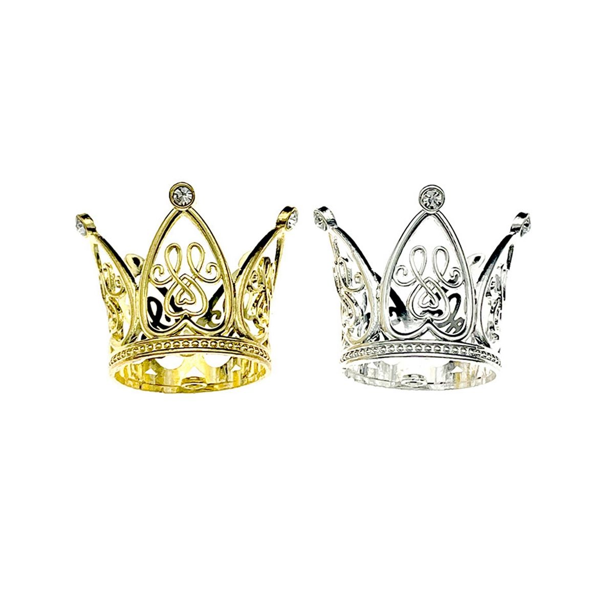 10Pcs Mini Crown Princess Topper Crystal Children Hair