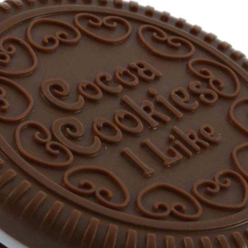 2PCS Cute Chocolate Cookie Shape Cosmetic Makeup Mirror + Comb Lady Girl With Double-Sided Wide Tooth Styling Comb