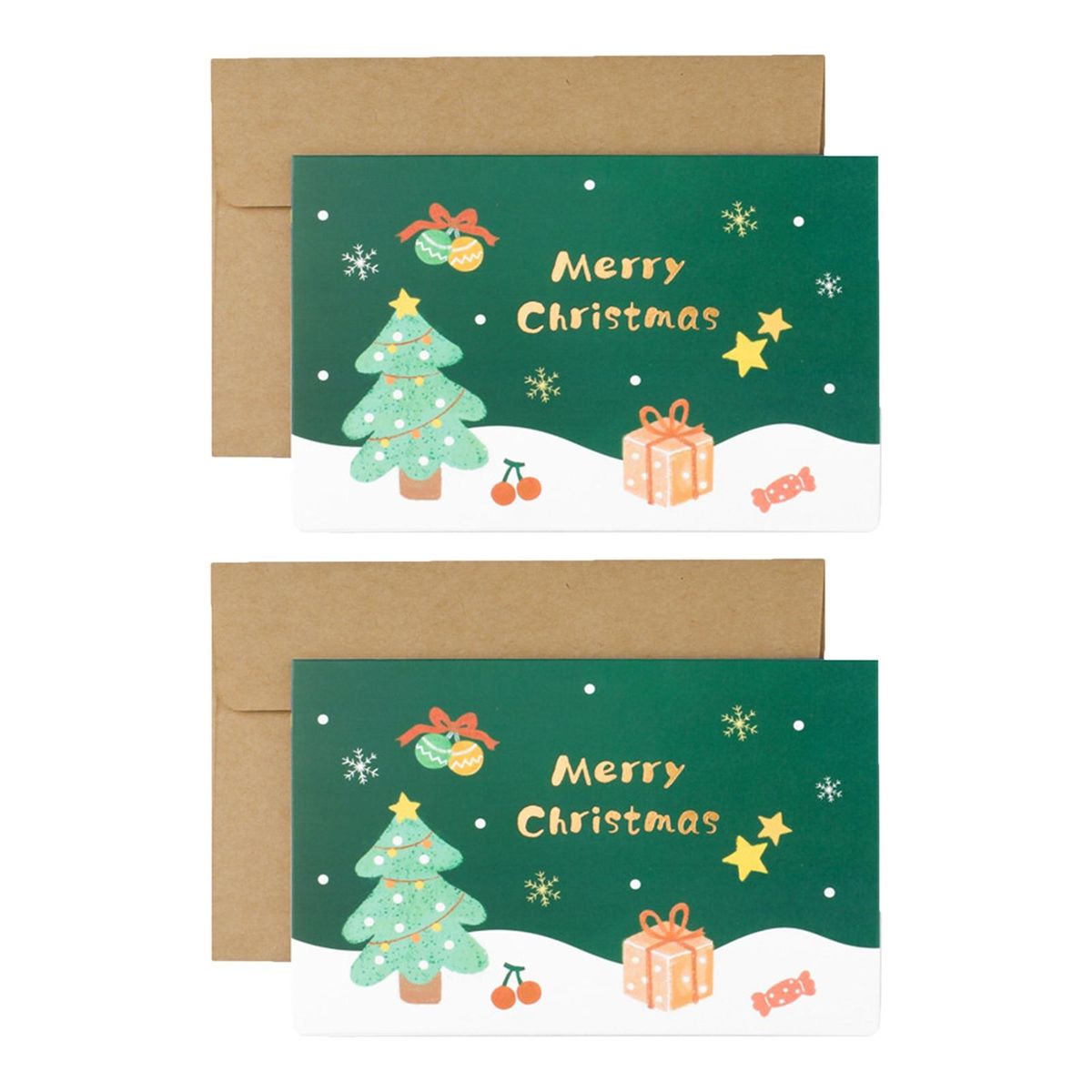 Festive Atmosphere Greeting Card Festive Greetings Set for Holiday Dark Green