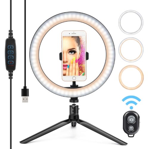 Led Selfie Ring Light Circle Fill Light Dimmable Tripod
