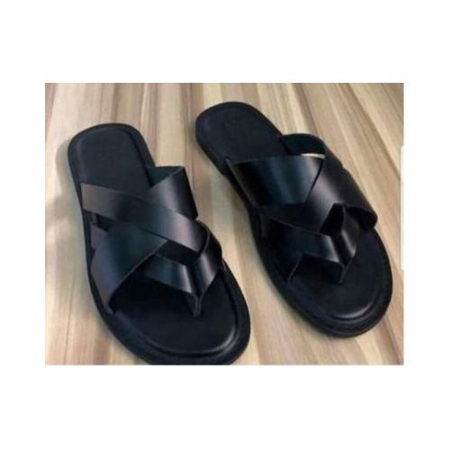 Classic & Simple Male Black Crossed Pam Slips - (BLACK)