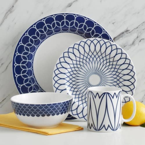Lavina Cobalt 16 Piece Dinnerware Set - Service For 4