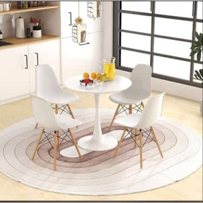 Round Dining Table With 4 Set Of Dining Chairs