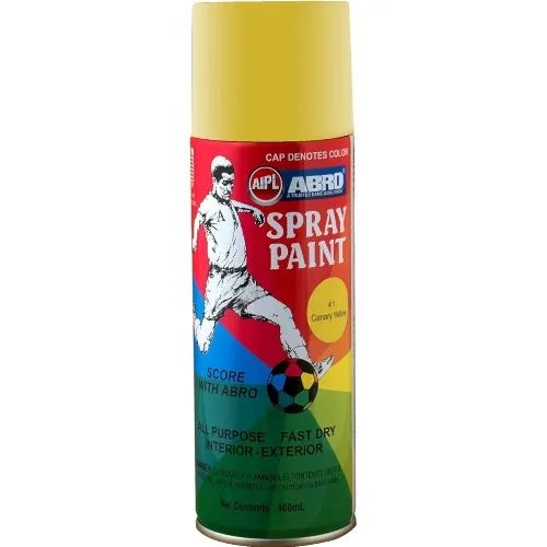 Abro Canned Aerosol Spray Paint - Yellow - 400ml