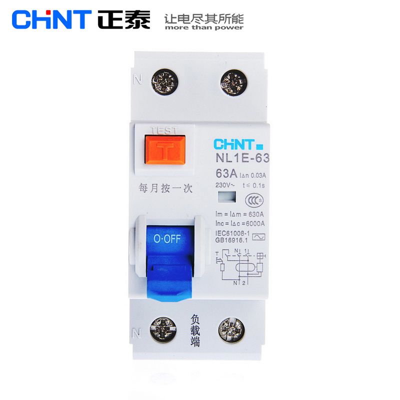 CHINT NL1E-63 1P+N 2P 63A 40A 25A 30MA RCCB 50HZ 60HZ