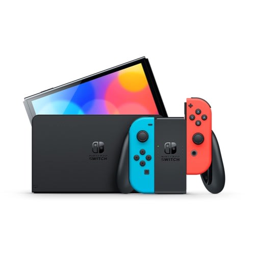 Switch OLED Model - Neon Blue And Red Joy-con, Black Dock - 2021
