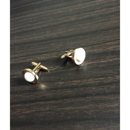 Men's Stylish Cuff Links - Gold & White
