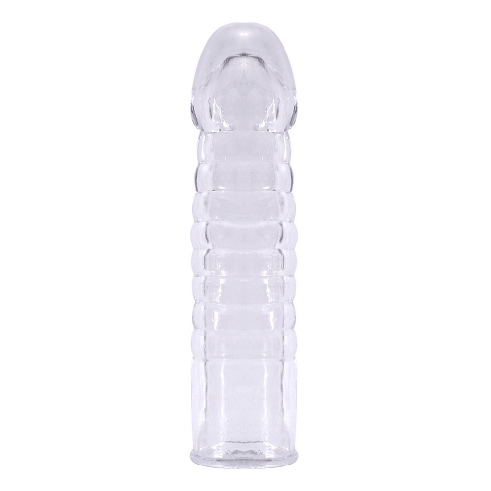 Men Transparent Condom Enlargement Thicken Lengthen-White