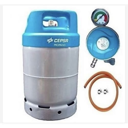 Cepsa 12.5kg Gas Cylinder With Metered Regulator / Hose & Clips