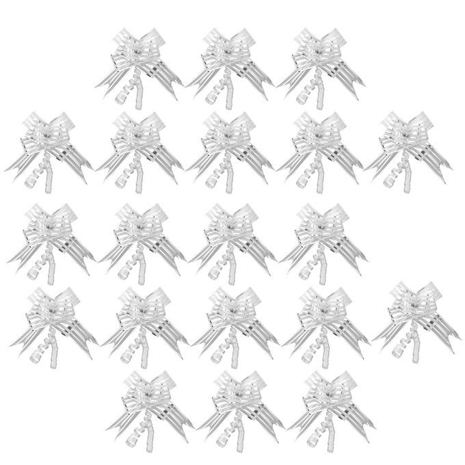 20pcs Organza Pull Bows Floristry Ribbon Wedding Gift Wrap DIY Silver
