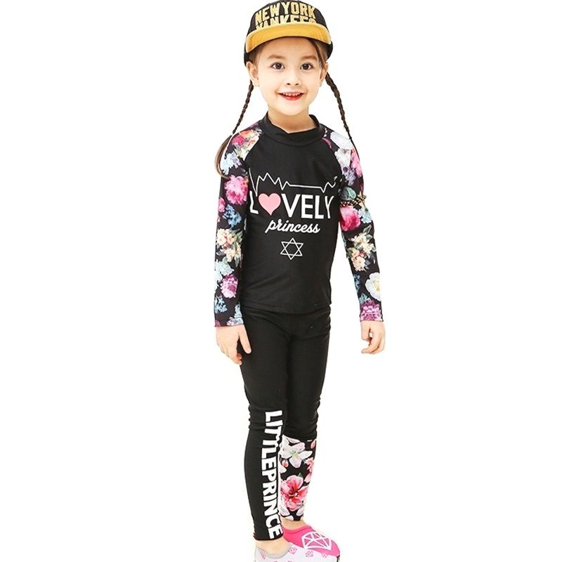 Kids Swimming Costumes Long Sleeve Swimwear For Kids Girls