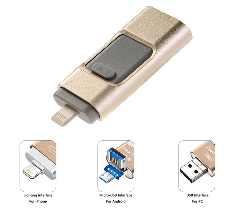 USB 3.0 Flash Drive OTG Interface Memory Stick For Phone PC