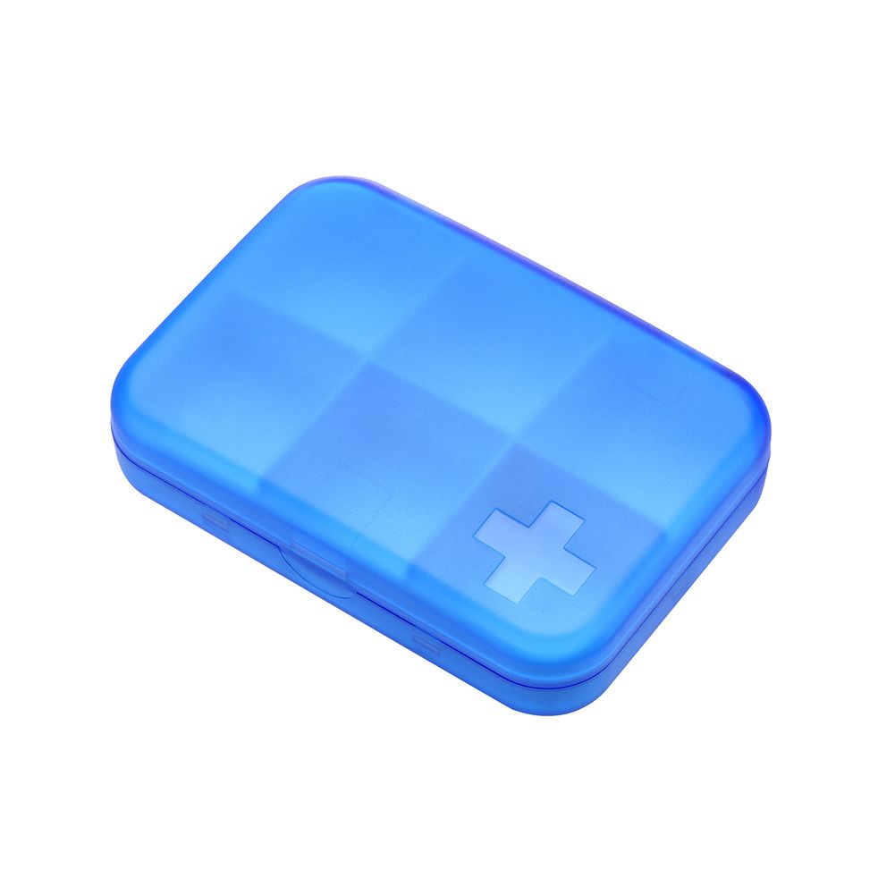 Portable 6 Cells Travel Damp-proof Pill Medicine Drug-Blue