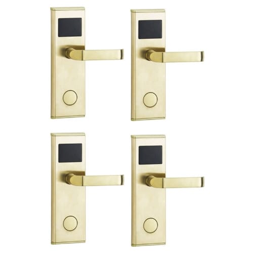 Door Lock With RFID Card Access Control - Gold - 4 Set