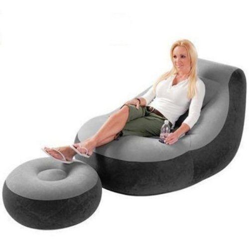 Inflatable Ultra Lounge Chair With Footrest & Pump