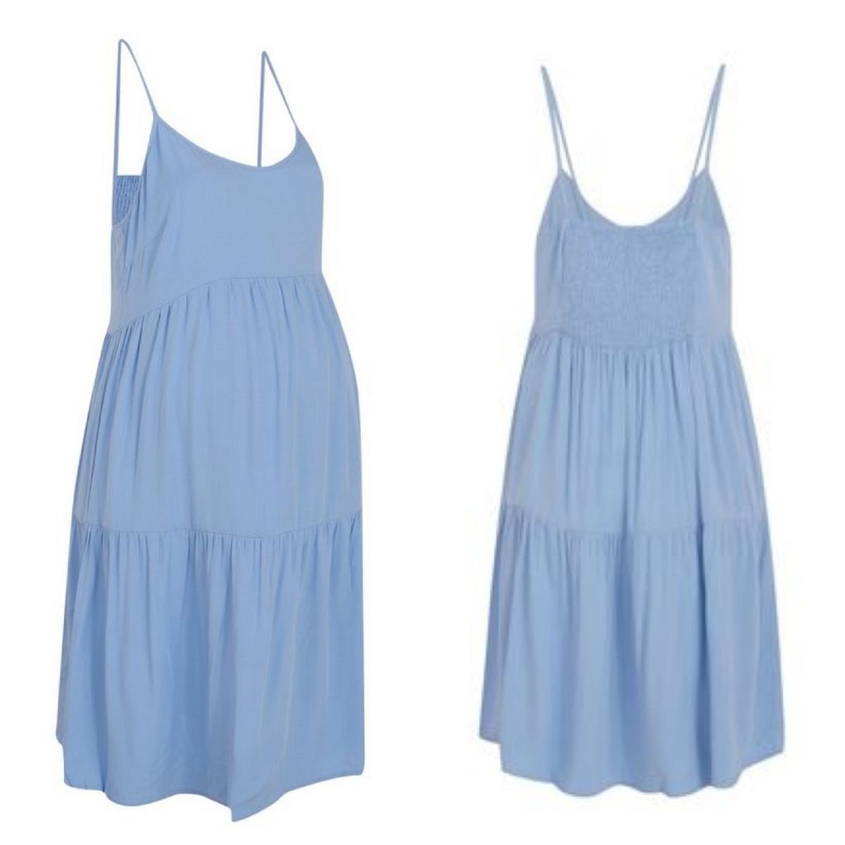 Blue Strappy Maternity Dress