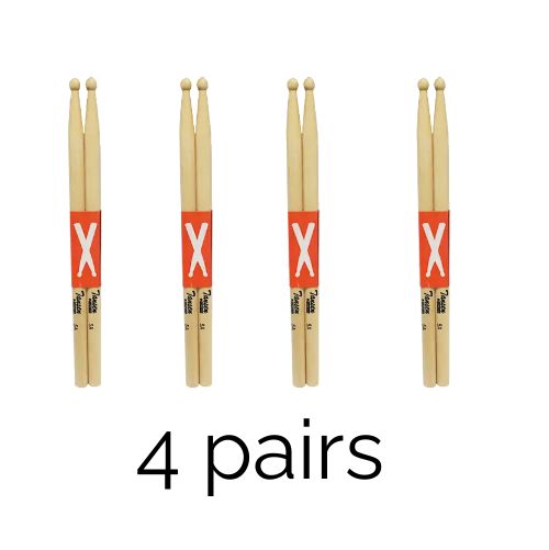 Classic 5A Drum Sticks (4 Pairs)
