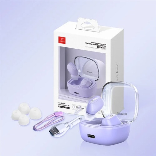 Mini In-Ear Bluetooth Earphone Stereo Music Gaming Wireless Headset X32- Purple