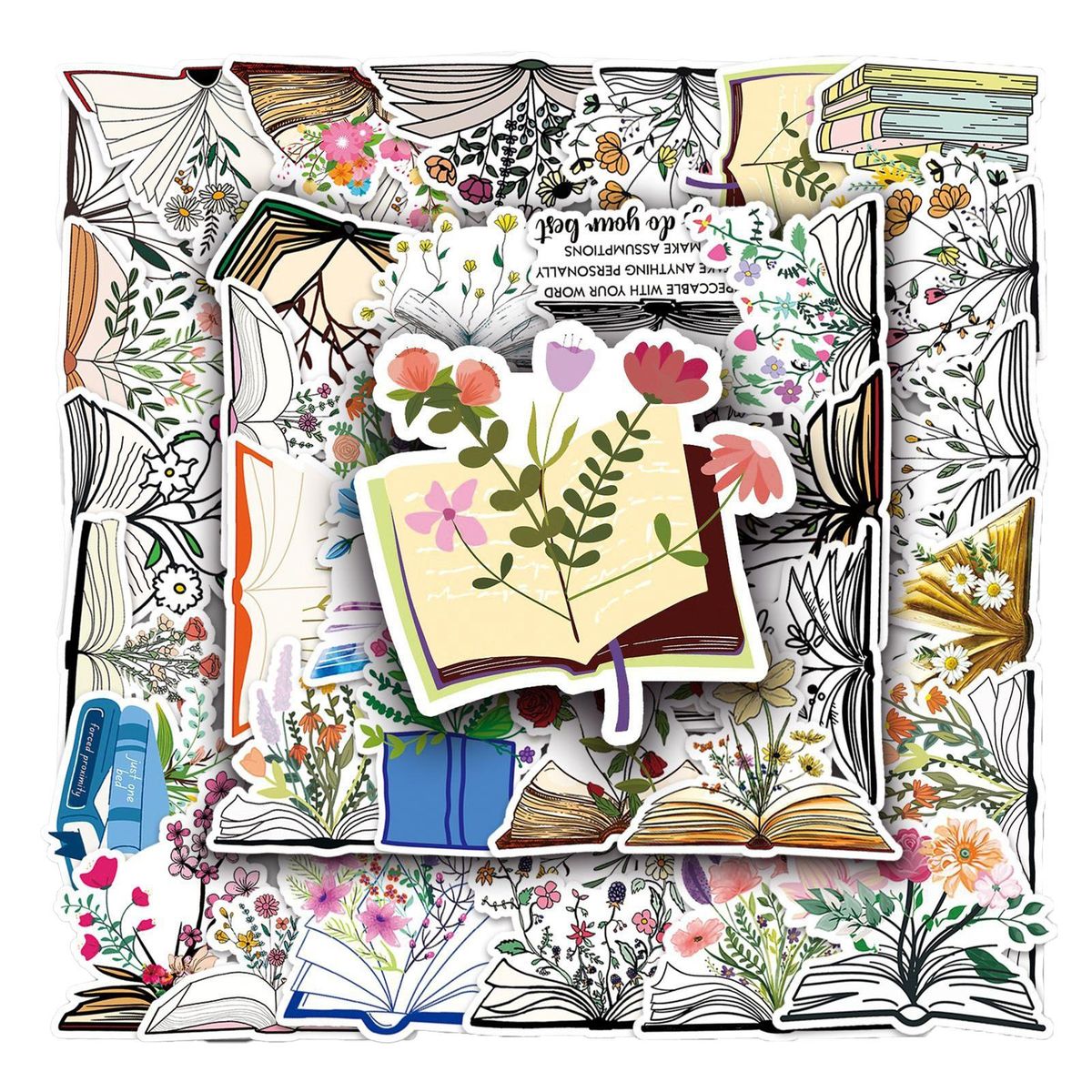 50Pcs Stationery Stickers Cartoon Decal Hand Account Journal Album Stickers