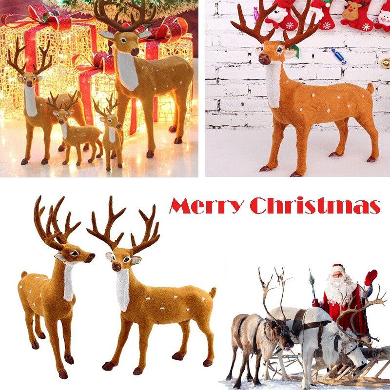 Christmas Elk Toy Ornament Xmas Kids Children Gift Window Desktop Decoration 20cm