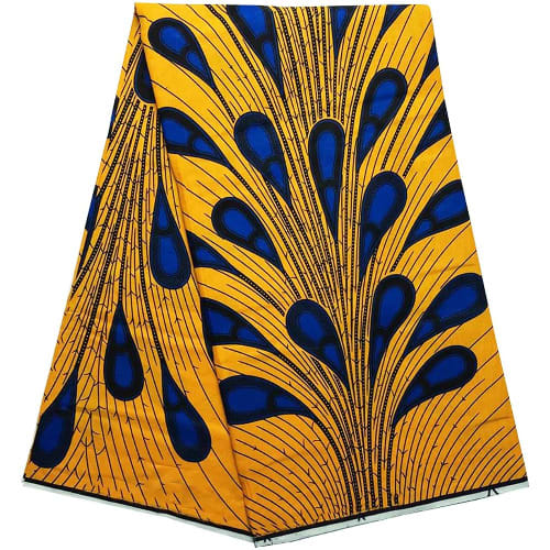 Ankara Wax Print Fabric - 6 Yards - Yellow Multicolor