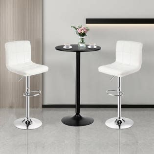 Costway 3 Pieces Bar Table Set - White