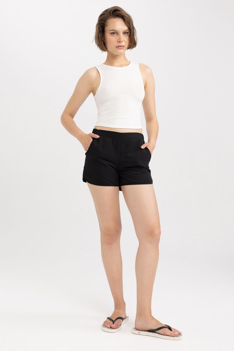 Woman Special Collection Regular Fit Woven Swimming Short - Black