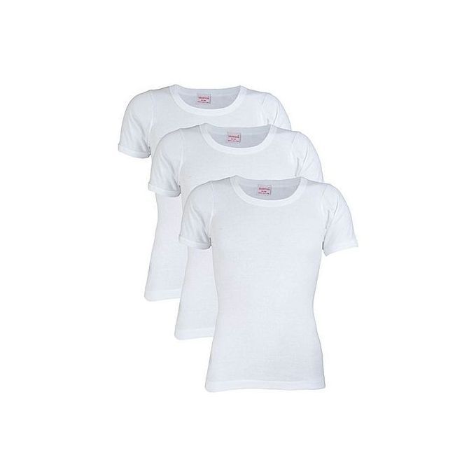 Cotton 3 In1Pack Mens Vest -White