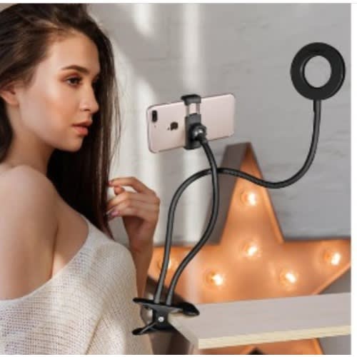 Phone Holder With Selfie Ring Light