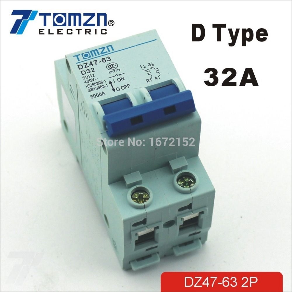 Circuit 415V 60HZ 50HZ Type 2P Ty 240V 32A D MCB Breaker