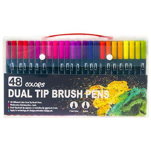 48 Color Dual Tip Brush Pen  Markers For Books Manga Calligraphy