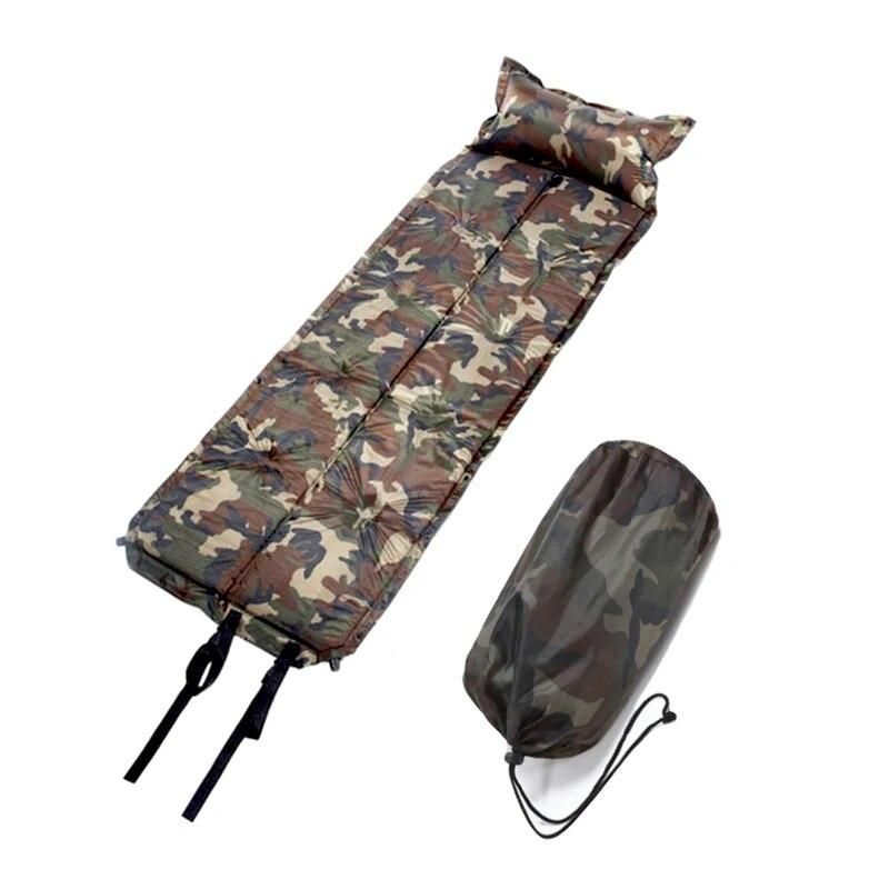 Outdoor Waterproof Dampproof Sleeping Pad Tent Air Mat Mattress Camping Automatic Inflatable Mat with Pillow 185*60*2.5CM