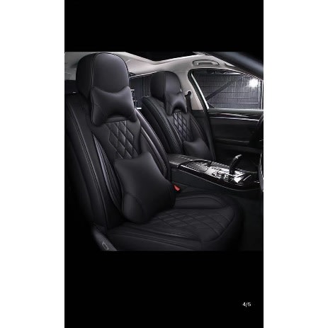 Car Leather Seat Cover For All Saloon Cars And 5 Seats Suvs- Black
