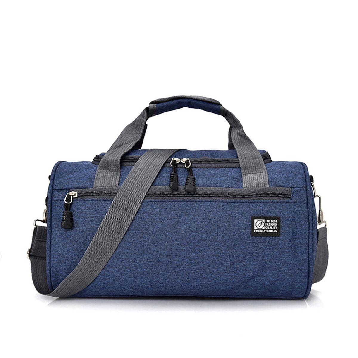 Men Women Barrel Bag Holdall Duffle Bag Holiday Sports Gym Handheld Travel Bags Blue