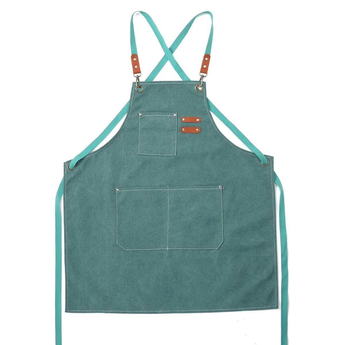Barber Apron Canvas Apron Multi-function Pockets Detachable Strap Waterproof Dustproof Practical Work Apron