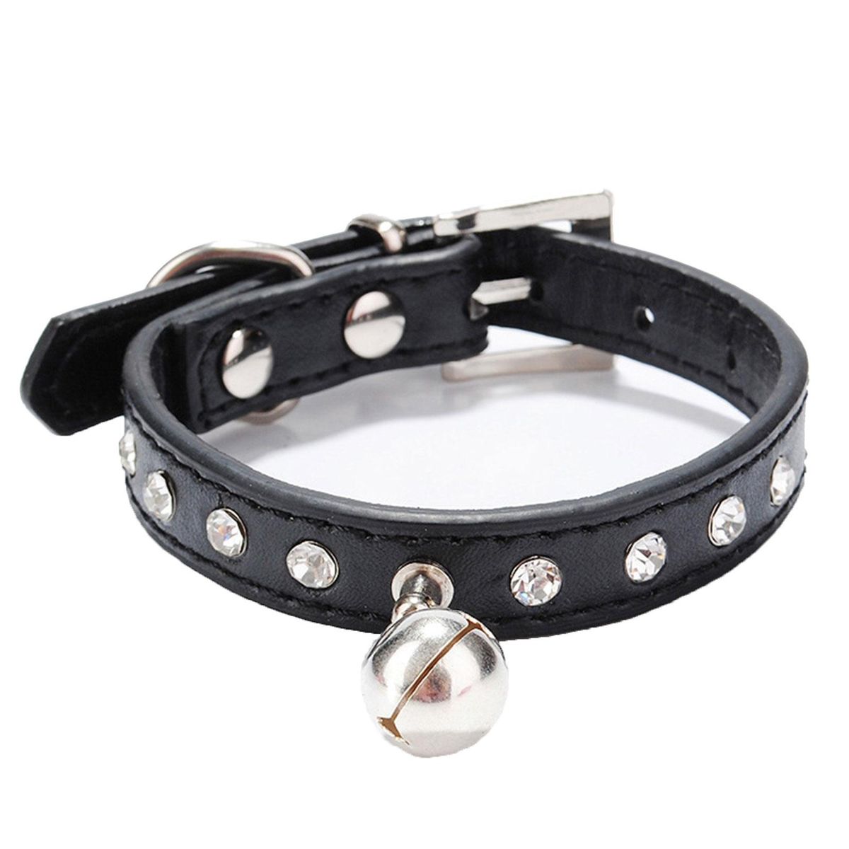 Collar Cute Adjustable Fashion Cat Collar with Bells-Black