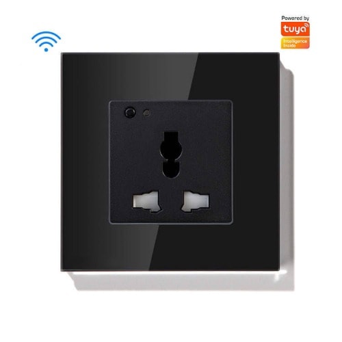 Energy Monitoring Smart Universal Socket - 13a Tuya Wifi Single - Black