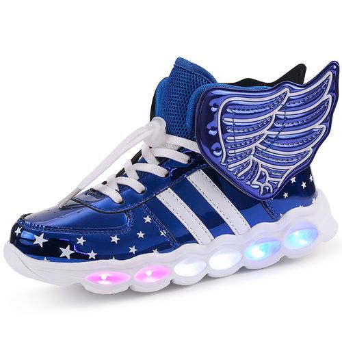 Kids' Colorful Light-emitting Shoes Angel Wings Girls' Shoes Blue
