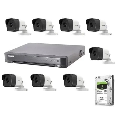 8pcs Of Outdoor 5mp CCTV DVR Surveillance Camera System With 2TB HDD