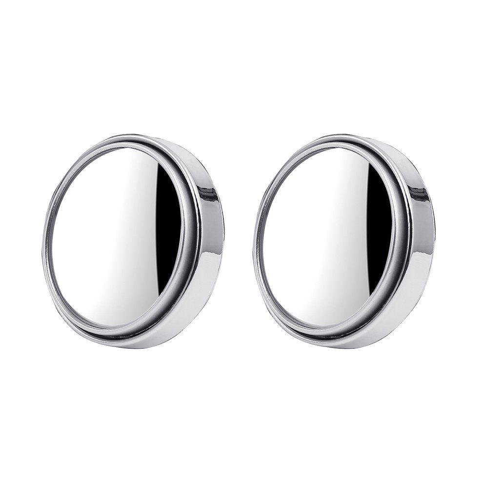 Car Small Round Mirror 360 Degree Reversing Blind Spot Mirror Convex Mirror Silver