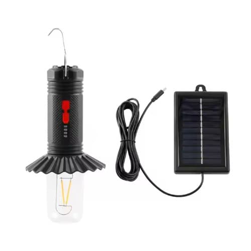 Portable Solar Camping Light Lantern With Hook - Rechargeable