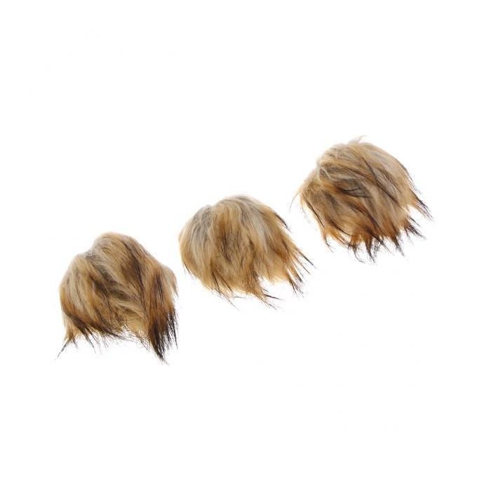 2X 3Pc Craft Fluffy Faux  Pom Pom Ball Keychain For Hat Bag